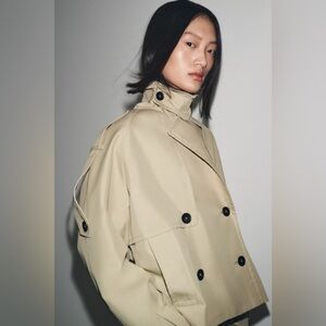 Crop trench coat